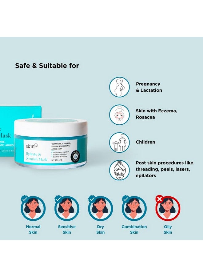 SkinQ Hydrate & Nourish Mask 60Gm Instant Nourishment In 20 Mins Ceramides & Squalane Hydrates Dry Dehydrated Skin & Improves Skin Health Gel Based & Aha Based Face Mask Women & Men - Image 5