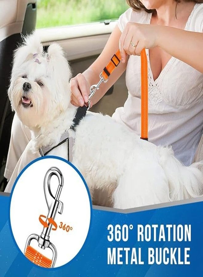 PETANGEL Double Dog Seat Belt, Dual Pet Car Headrest Restraint Safety Seatbelt No Tangle Dog Leash Duty Adjust Elastic Bungee Lead Splitter Connect Harness in Vehicle Travel for 2 Dogs (Orange) - Image 5