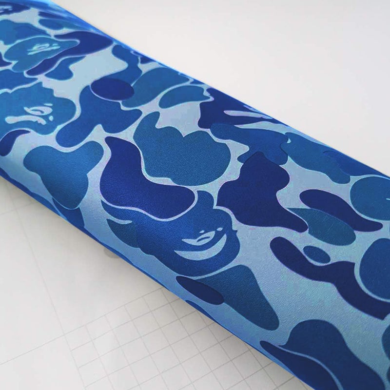 TAOGIFT 17.7x117 Inches Self Adhesive Vinyl Blue Camouflage Contact Paper Wallpaper for Walls Cabinets Shelves Room Furniture Decal Removable - Image 2