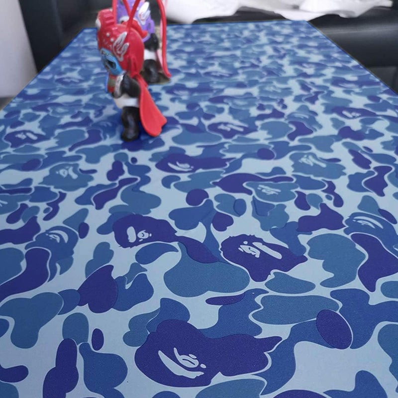 TAOGIFT 17.7x117 Inches Self Adhesive Vinyl Blue Camouflage Contact Paper Wallpaper for Walls Cabinets Shelves Room Furniture Decal Removable - Image 3
