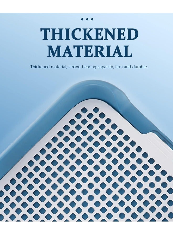 وسادة تدريب على المرحاض للكلاب، صينية مرحاض للحيوانات الأليفة، سياج قعادة الكلاب، حامل وسادة للجراء للكلاب والقطط، مع جدار حماية وعمود محاكاة قابل للإزالة يبقي الكفوف جافة ولا تسرب بساط بول الكلب - Image 3