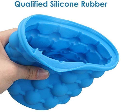 RGkJAS Silicone Reusable Silicon ICE Cube Bag Maker Cubes Ball Save Wine Gel Space Genie Bucket ICE Bucket Blue - Image 4