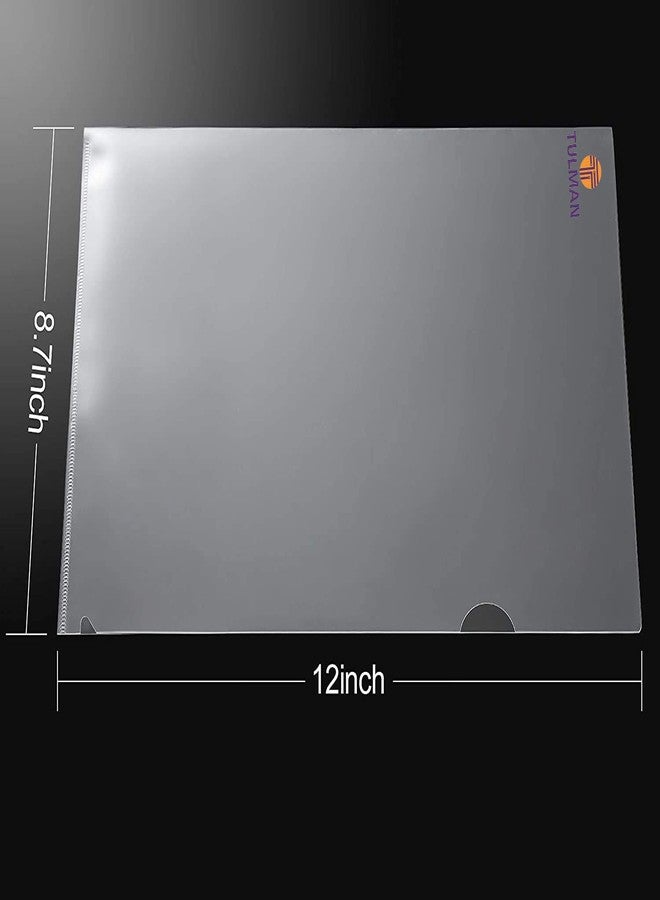 TULMAN L-Type Transparent A4 Size Document Sleeve Project Document Holder Plastic Folder for Document Paper Certificate - 40 Pcs - Image 2