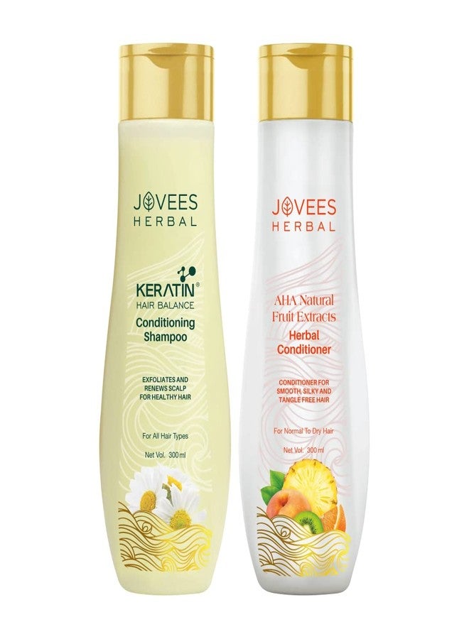 Jovees Herbal Keratin Hair Balance Conditioning Shampoo 300 ml, Jovees Herbal Hair Conditioner 300 ml - Image 1