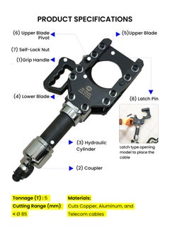 Hi-Tech Hydraulic Cutter Head with Die Set – HT-TC085 | Professional-Grade, High-Precision Cutting Tool for Heavy-Duty Applications | Industrial Use, Durable Construction  - Image 3