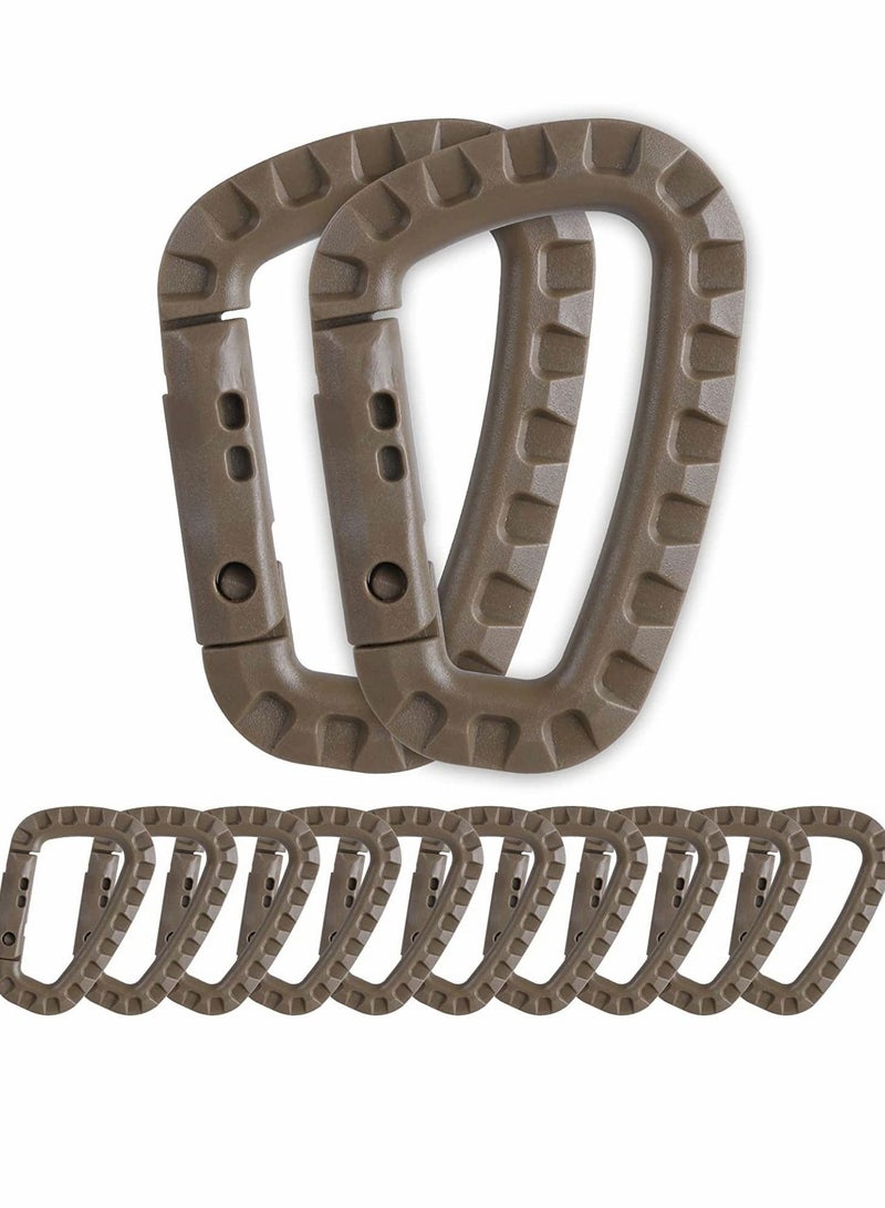 SYOSI مشابك مفاتيح كاربينر مع قفل على شكل حرف D 12 حزمة مشابك زنبركية للأدوات، مشابك للتعليق على حقيبة الظهر، تكتيكية للسفر في الهواء الطلق، التخييم، المشي، الصيد - Image 1