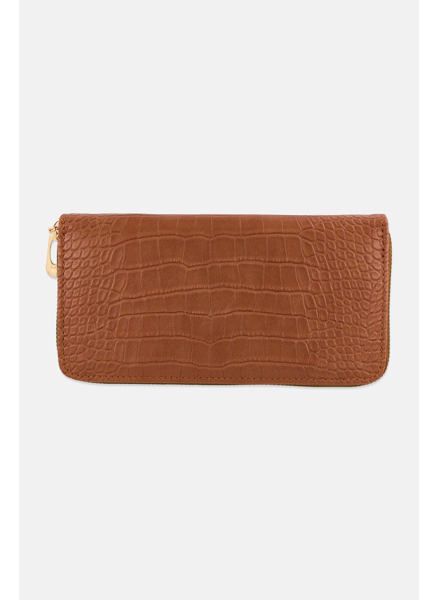 Caracol Women Textured Wallet 10 H x 19 L x 3 W cm, Brown  - Image 2