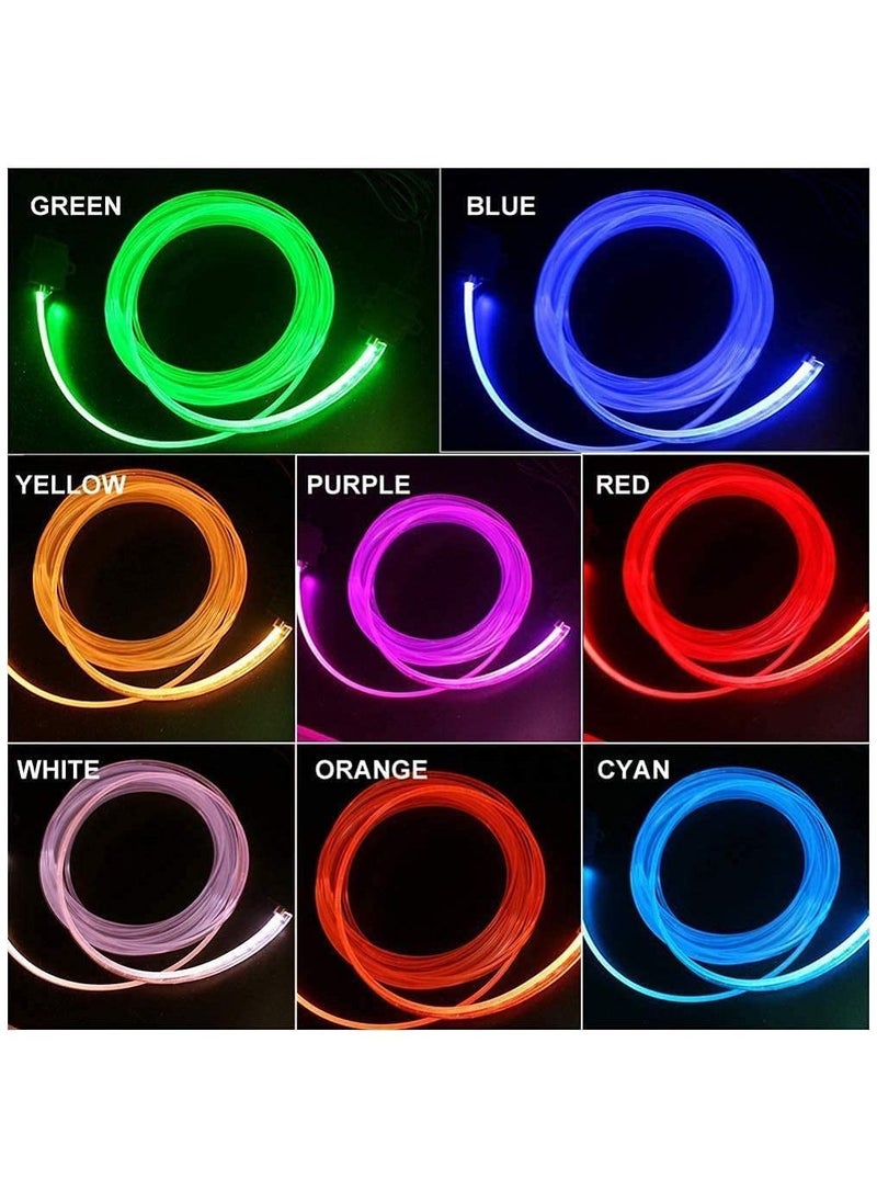 Car LED Strip Lights,Multicolor RGB Car Interior Lights,16 Million Colors with Fiber Optic,Ambient Lighting Kits, Sound Active Function and Wireless Bluetooth APP Control (6 in 1 <8 meters>)