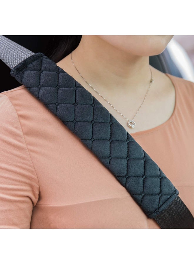 Car Seat Belt Pad, Seat Belt Shoulder Strap Cover, Soft and Comfortable, Non Allergic, Non Fading, Not Easy To Damage, Easy To Install, Can Be Used for Car, Backpack, Shoulder Bag, Etc, 2 Pcs, Black - Image 3