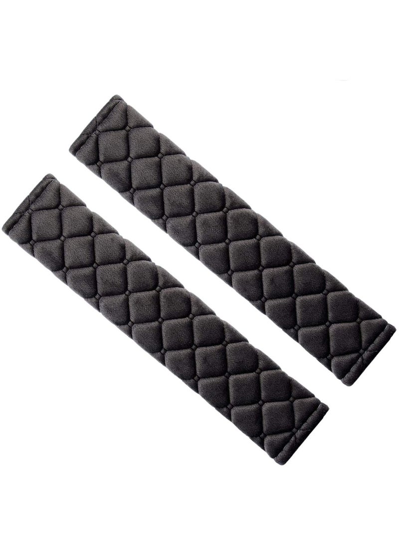 Car Seat Belt Pad, Seat Belt Shoulder Strap Cover, Soft and Comfortable, Non Allergic, Non Fading, Not Easy To Damage, Easy To Install, Can Be Used for Car, Backpack, Shoulder Bag, Etc, 2 Pcs, Black - Image 1