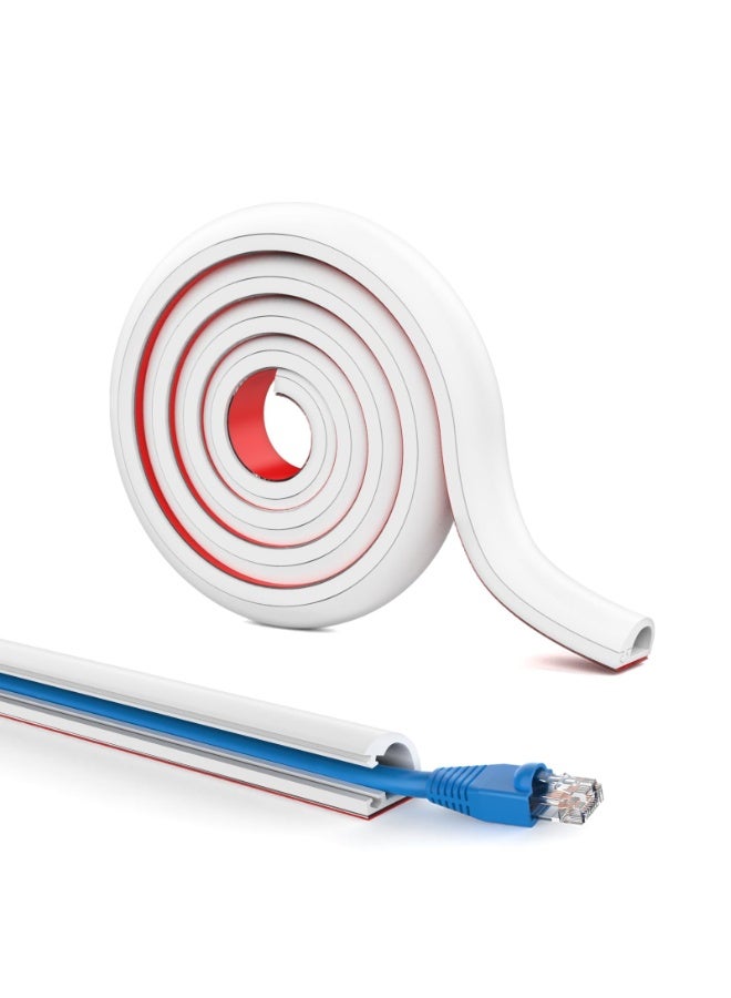 Wall Cord Hider – Self Adhesive Cable Hider Cord Cover for Wires, Flexible Wire Cover Cable Raceway for Cord Management, Width 1.5 cm Height 1 cm - Image 1