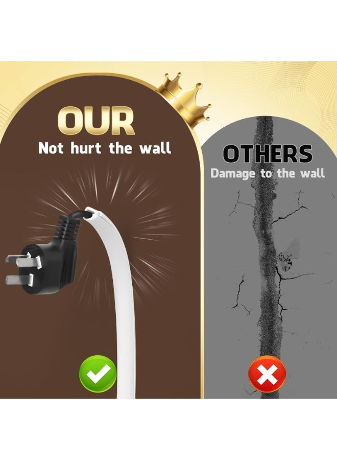 Wall Cord Hider – Self Adhesive Cable Hider Cord Cover for Wires, Flexible Wire Cover Cable Raceway for Cord Management, Width 1.5 cm Height 1 cm - Image 2