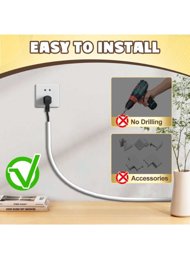 Wall Cord Hider – Self Adhesive Cable Hider Cord Cover for Wires, Flexible Wire Cover Cable Raceway for Cord Management, Width 1.5 cm Height 1 cm - Image 4