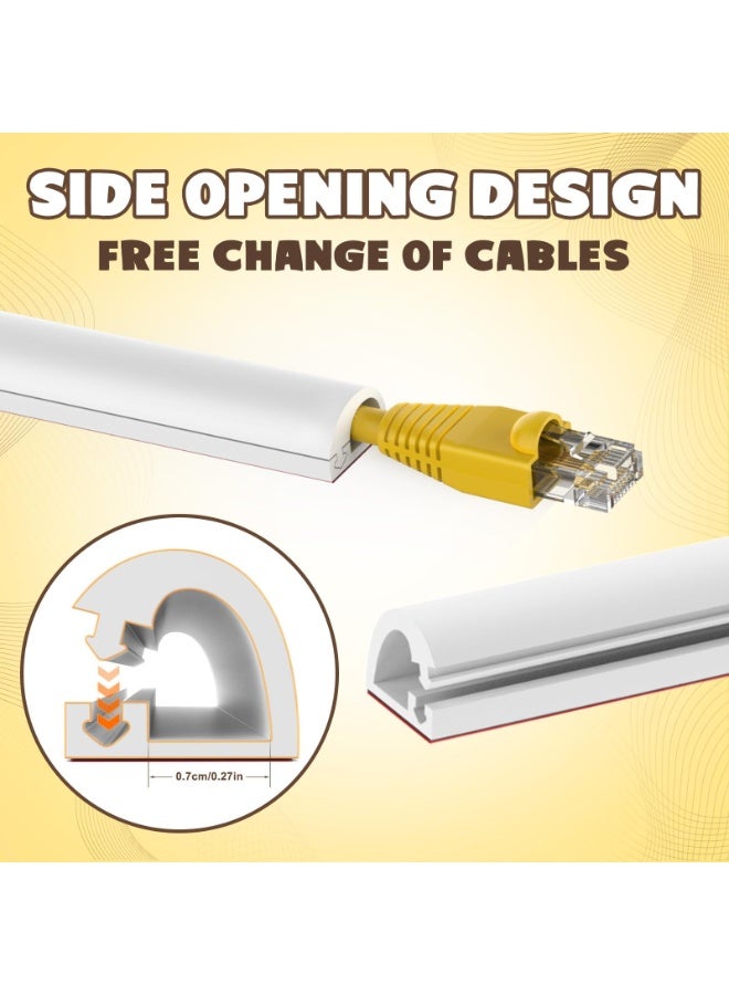 Wall Cord Hider – Self Adhesive Cable Hider Cord Cover for Wires, Flexible Wire Cover Cable Raceway for Cord Management, Width 1.5 cm Height 1 cm - Image 5