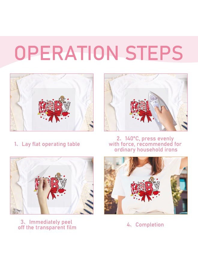 Dazoratix Valentines Iron on Transfers - 12 Sheets Family Valentine's Day DTF Ready to Press Heat Patches Mama Baby Daddy Heart Vinyl Stickers Decals for T Shirts Clothes Hoodies Pillow Bag DIY Crafts - Image 5