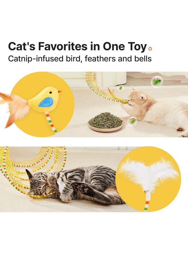 Potaroma Spiral Tunnel Cat Toy, Self Play Cat Play Spiral Kitten Collapsible Spring Tunnel Toy for Indoor Cats with Feather and Bell, 20 Inches Unfolded - Image 4