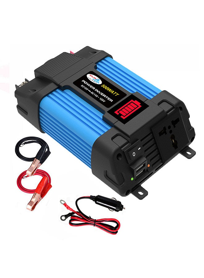 Modified Sine Wave Inverter 300W Power Inverter DC 12V to AC 220V Car Charger Converter with 18W Solar Panel and 30A Solar Charge Controller Suitable  - Image 3