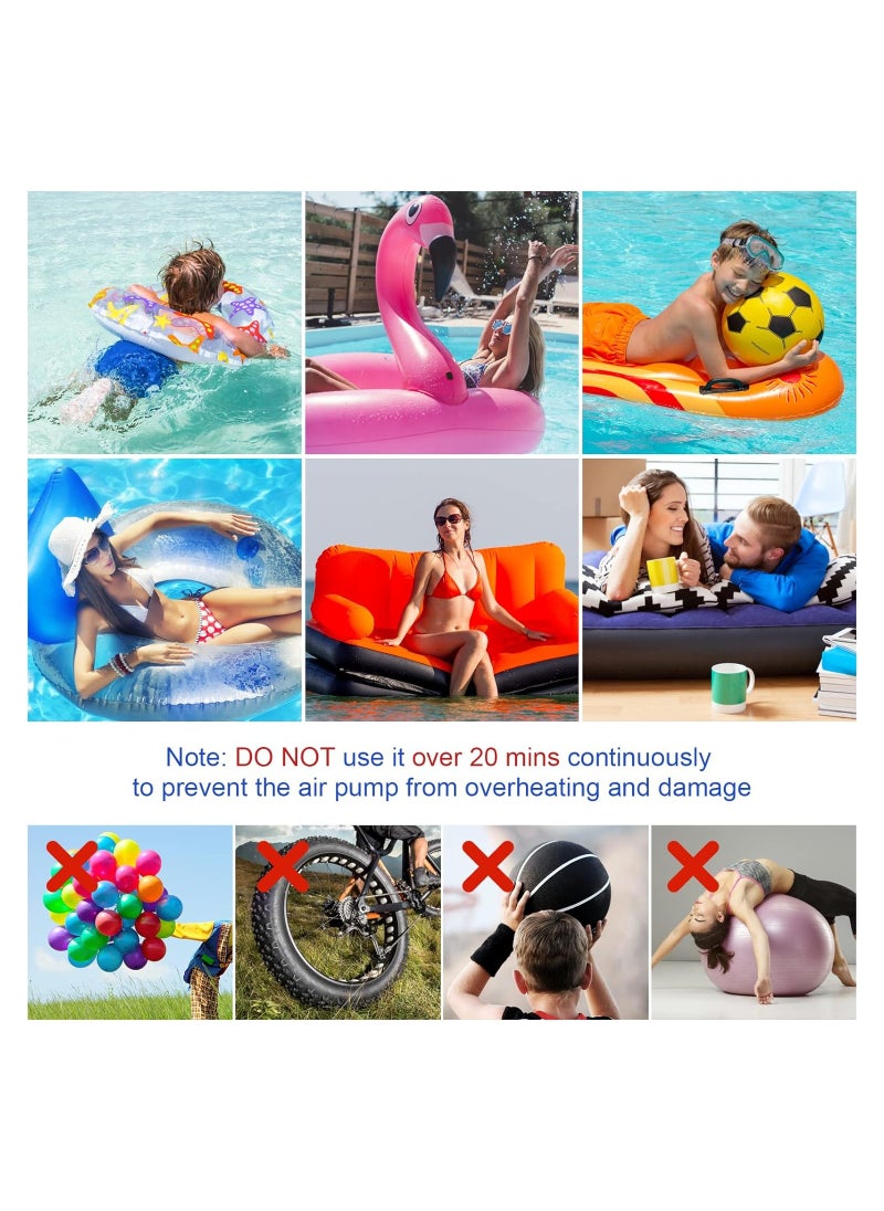 RATSAW Electric Air Pump Portable and Fast Inflating and Deflating Air Cushion Pump for Family Cars Travel High Power Electric Inflator for Float Toys Hovercraft Black  - Image 4