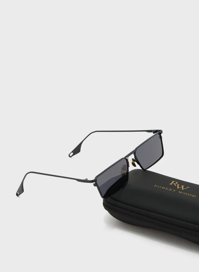 Robert Wood Polarized Sleek Rectangle Sunglasses