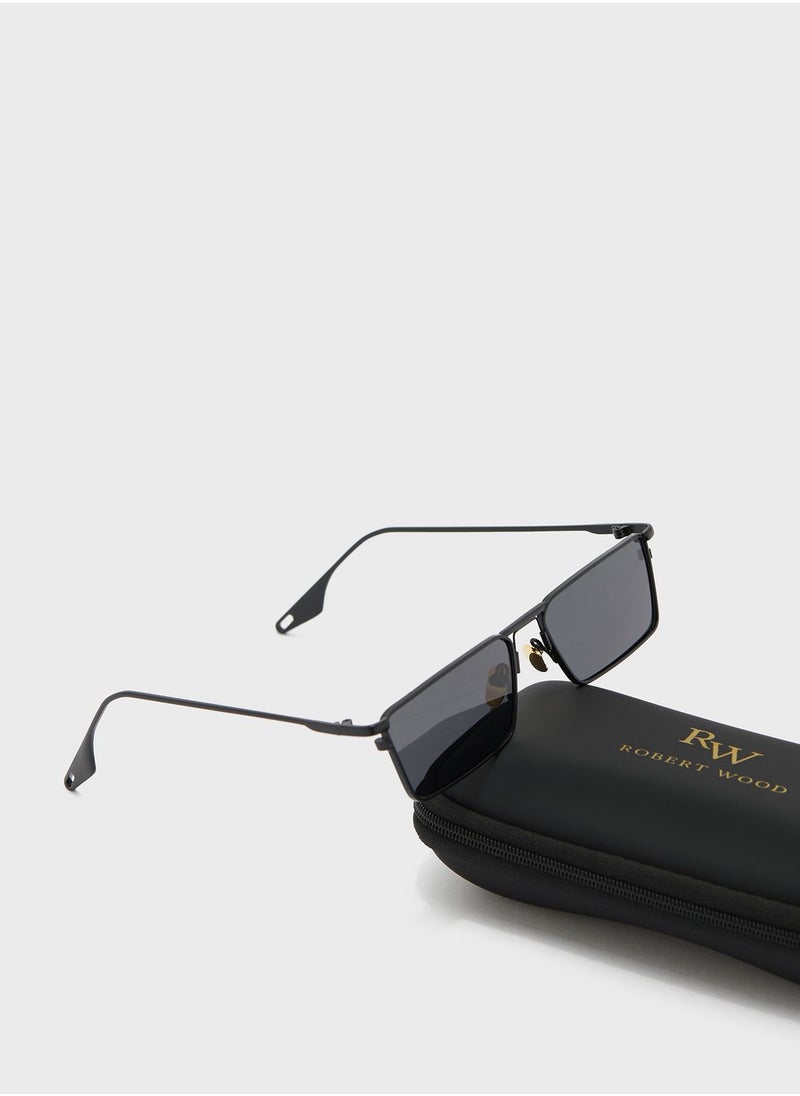 Robert Wood Polarized Sleek Rectangle Sunglasses  - Image 4