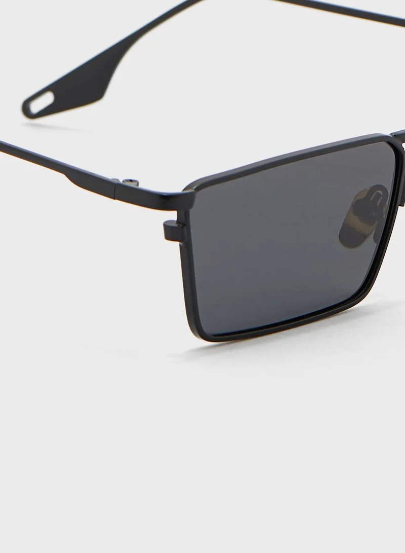 Robert Wood Polarized Sleek Rectangle Sunglasses