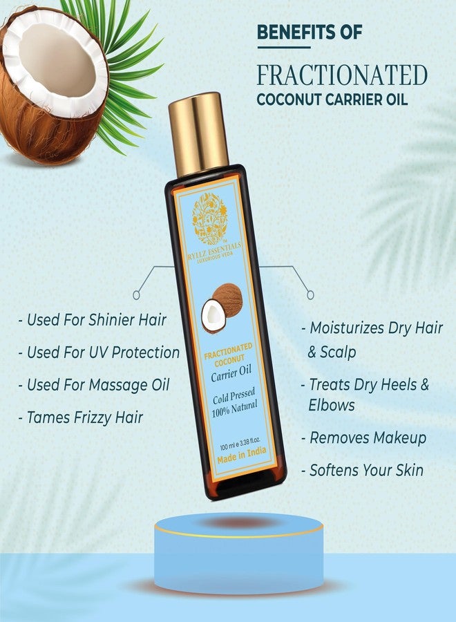 RYLLZ ESSENTIALS Fractionated Coconut Carrier Oil | For Hair Growth, Moisturizer, Damage Repair, Anti-Frizz, Baby & Body Massage | Nariyal | 100% Pure & Natural | Cold Pressed & Extra Virgin Oil | 100ml - Image 4