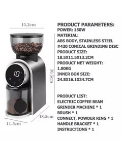 12-Cups Electric Coffee Grinder with 25 Gears Precise Settin, Stainless Steel Coffee Grinder, LCD Screen and Large Capacity for Turkish/Espresso/Mocha/Drip/Pour Over/French Press - pzsku/ZEB930B57AEB273E6A514Z/45/_/1728532234/00b5f646-9352-430d-81b8-9614791d51b6