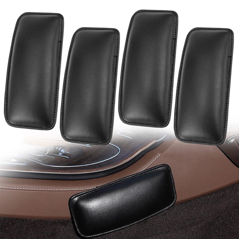 BetterJonny 4 Pcs Car Knee Cushion for Center Console PU Leather Car Knee Cushion Elbow Pillow Universal Auto Car Knee pad Leg pad Inner Leg padKnee pad for Car Interior AccessoriesBlack
