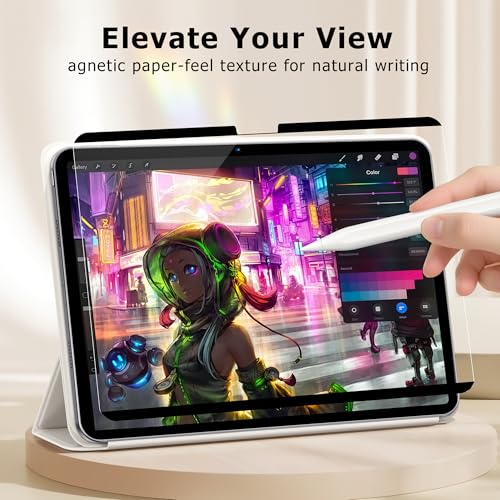 Megoo DrawPad Paperfeel Screen Protector for iPad Air/Pro 11 Inch (2018-2022), Magnetic Removable Writing Film with Storage Folder, Anti-Glare, Write and Draw Like on Paper - Image 3