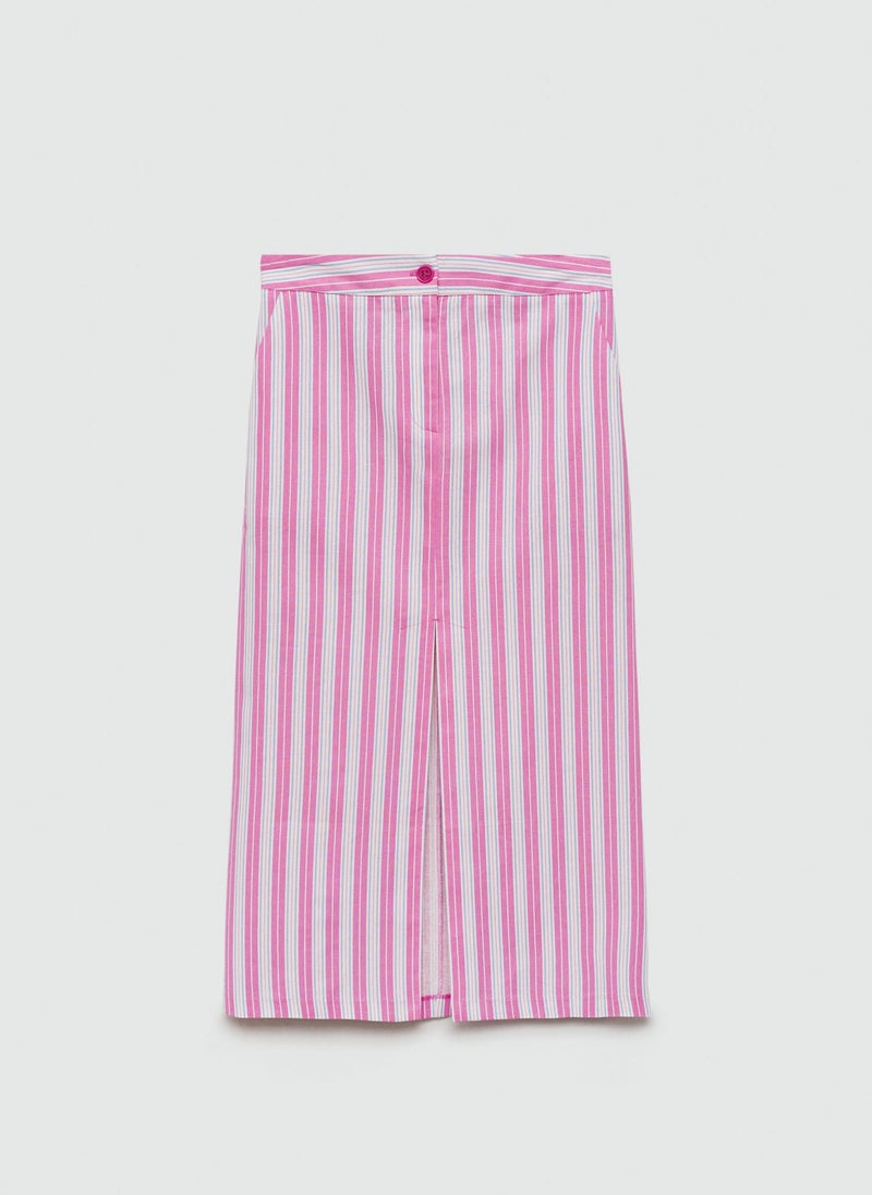 MANGO Slit Striped Skirt - Image 4