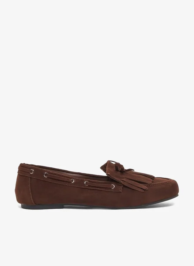Brown Suede Tassel Moccasin Loafers