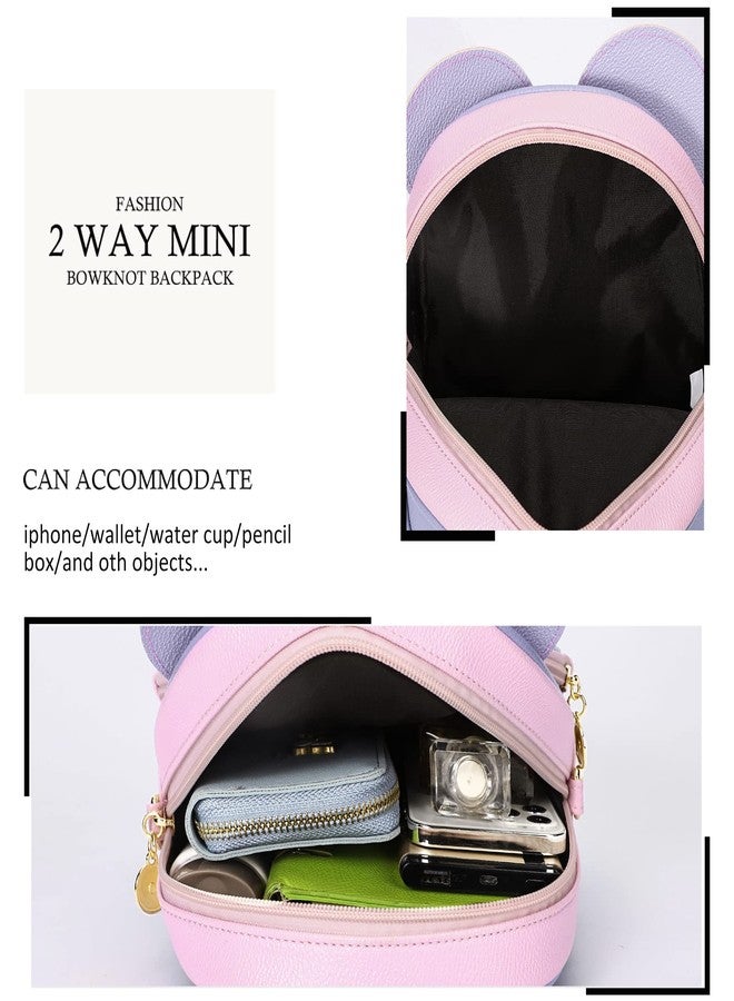 KL928 Girls Mini Backpack Bowknot Polka Dot Cute Small Daypacks Convertible Shoulder Bag Purse for Women - Image 4