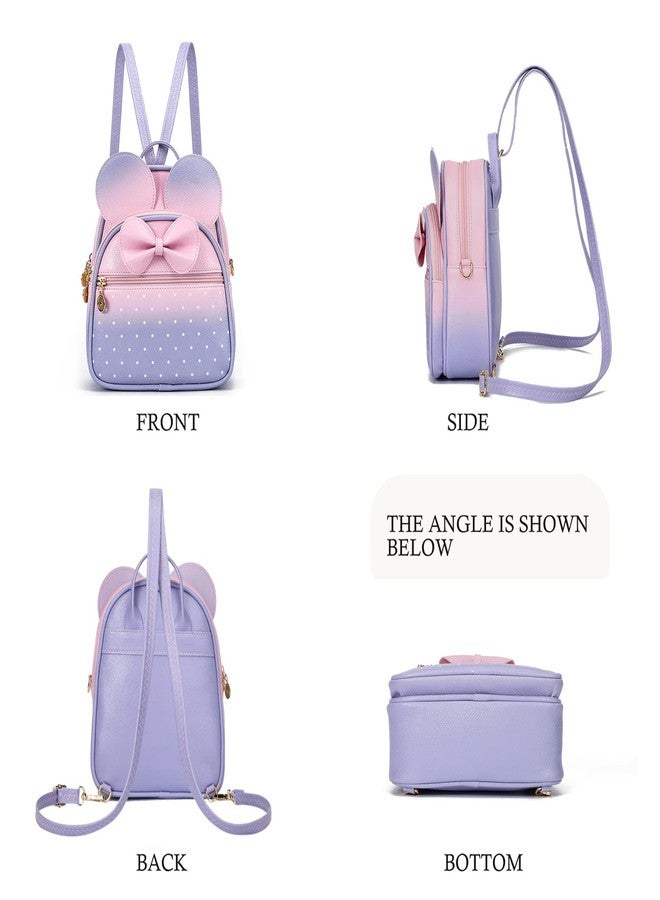 KL928 Girls Mini Backpack Bowknot Polka Dot Cute Small Daypacks Convertible Shoulder Bag Purse for Women - Image 5