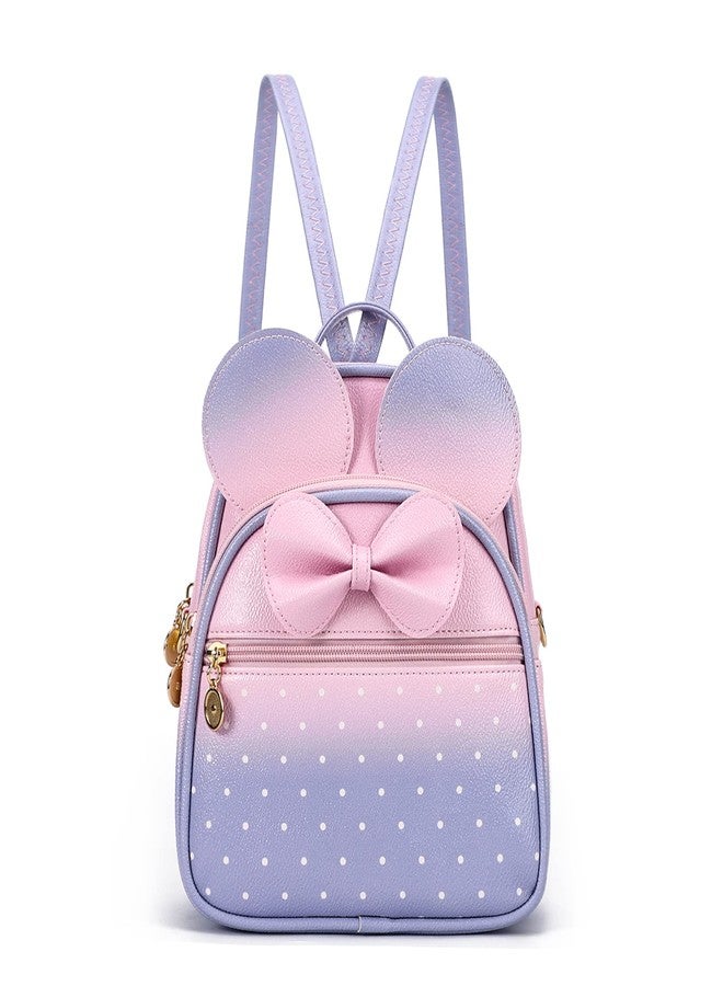 KL928 Girls Mini Backpack Bowknot Polka Dot Cute Small Daypacks Convertible Shoulder Bag Purse for Women - Image 1
