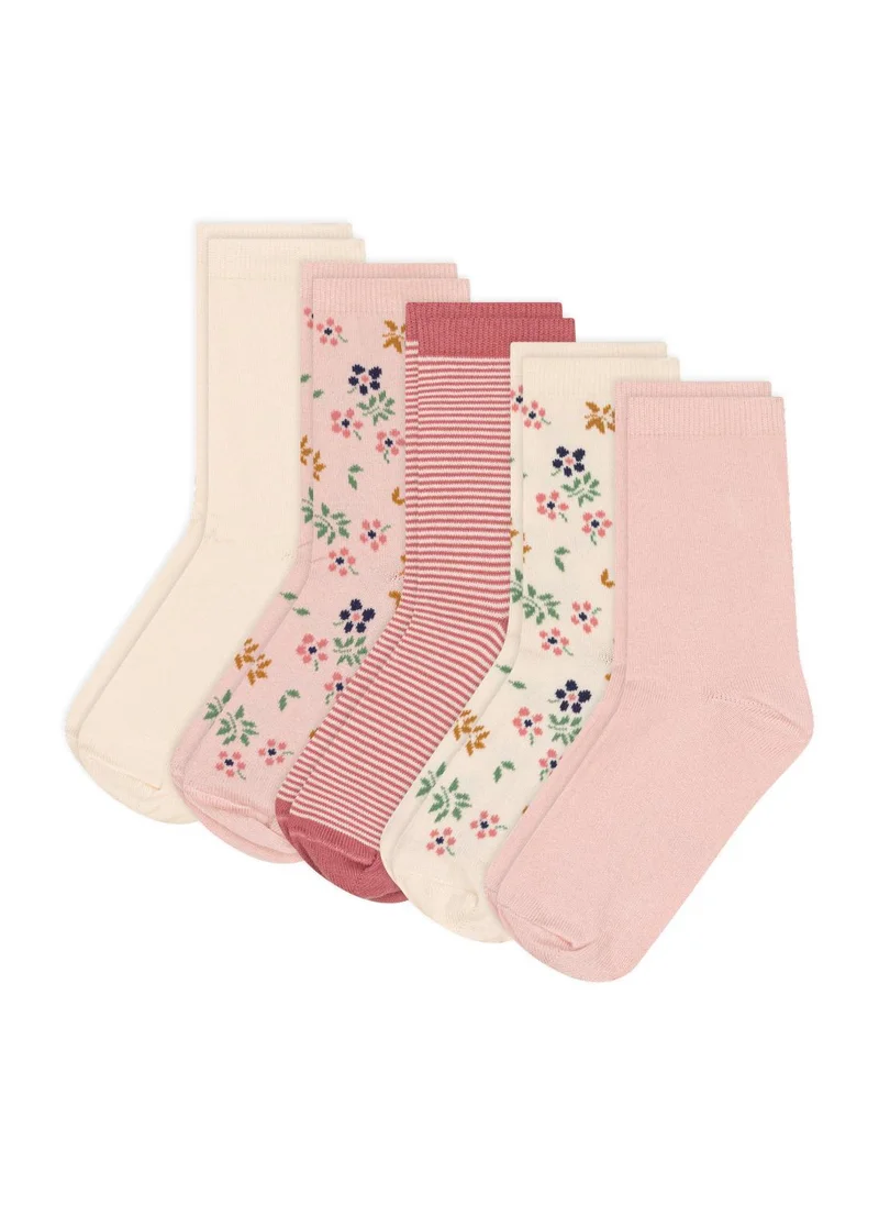 Petit Bateau Children's floral cotton socks - 5-pack