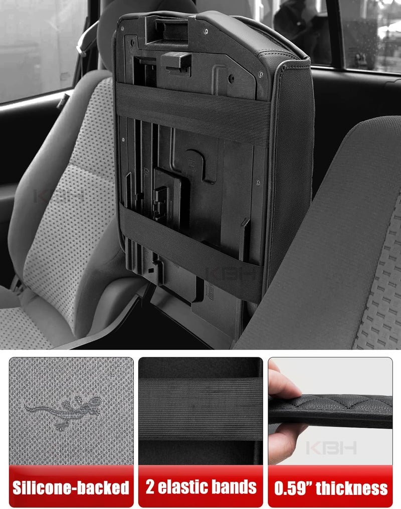 KBH Auto Center Console Armrest Cover for Toyota Tundra 2007-2013 & Toyota Sequoia 2008-2015, PU Leather Console Lid Cushion Pad Arm Rest Covering, Dog Anti-Scratch, Black - Image 5