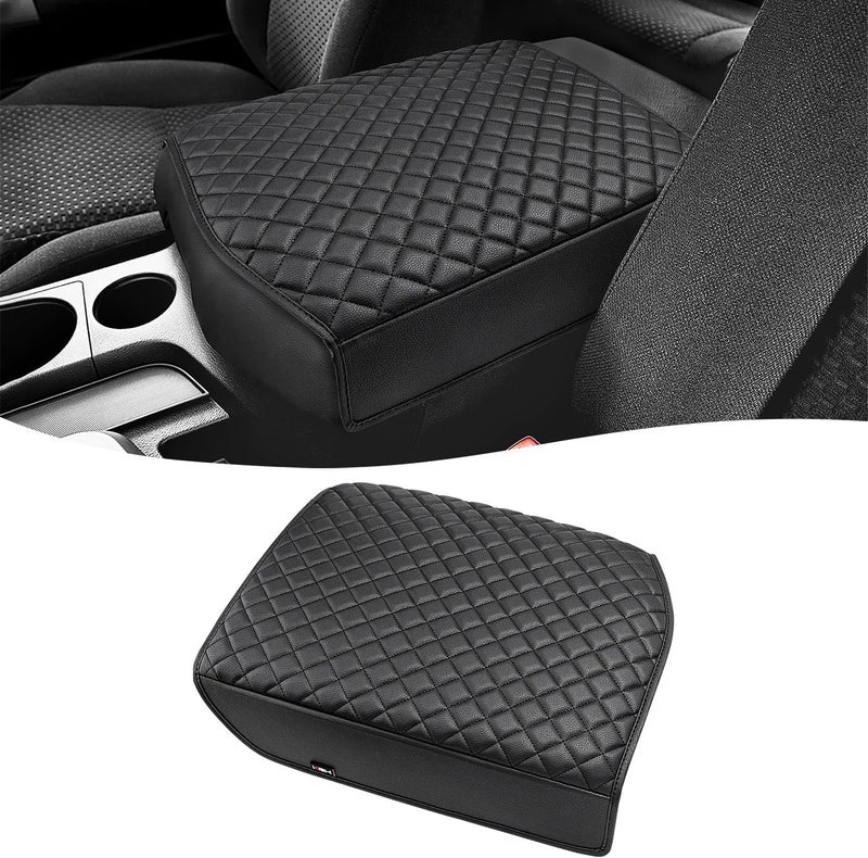 KBH Auto Center Console Armrest Cover for Toyota Tundra 2007-2013 & Toyota Sequoia 2008-2015, PU Leather Console Lid Cushion Pad Arm Rest Covering, Dog Anti-Scratch, Black - Image 1