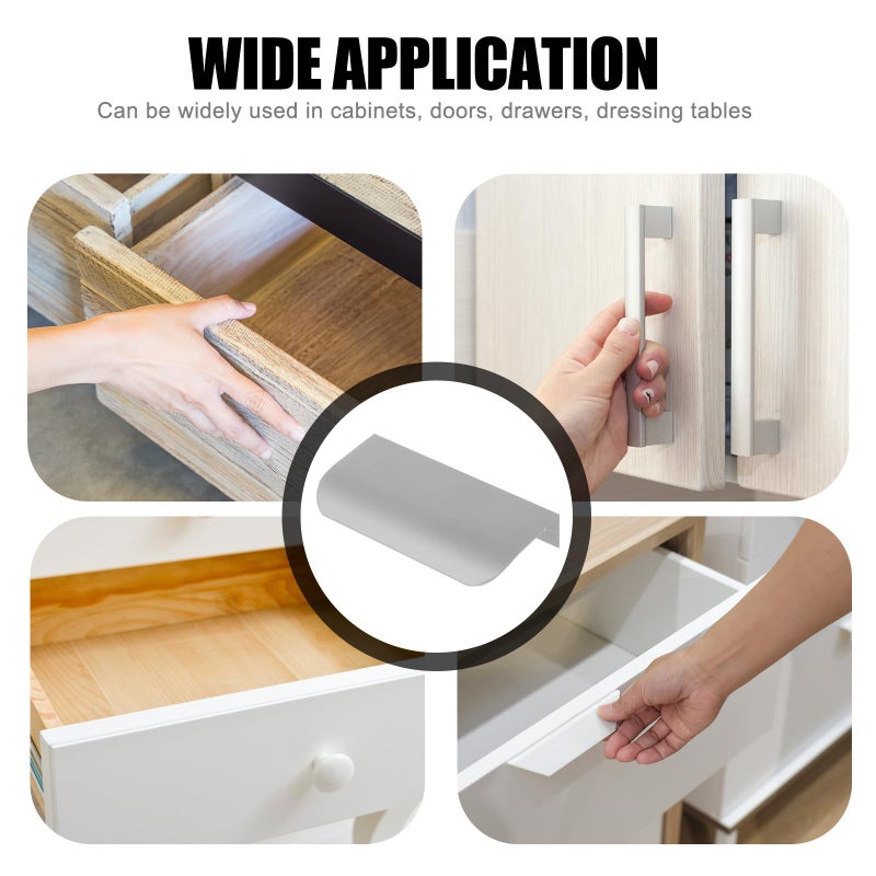 Dark Space Gray 80mm Concealed Cabinet Door Pulls 10 Pack No Drill Hardware for Kitchen Drawers - Image 4