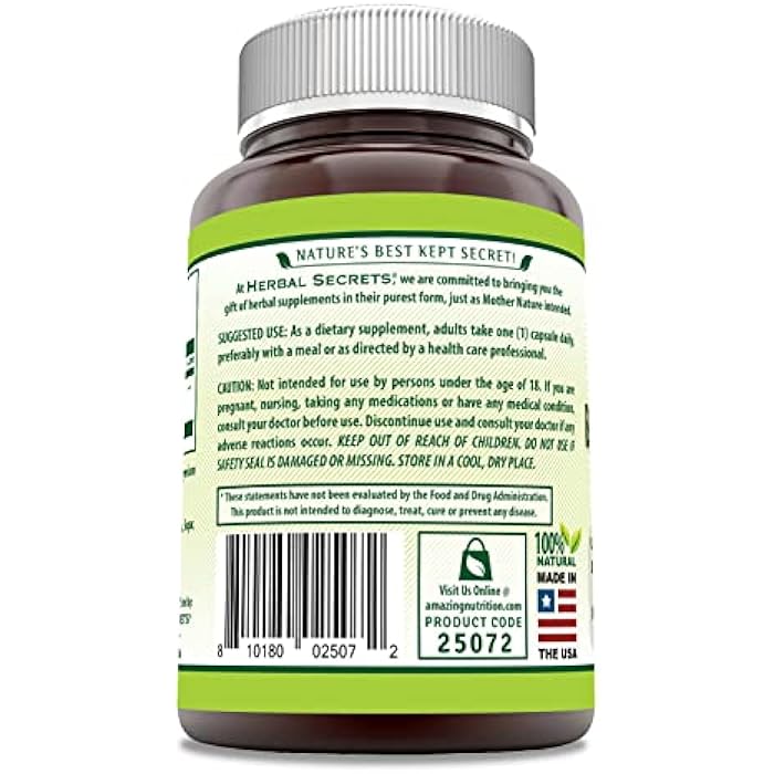 Herbal Secrets Boswellia Serrata Extract (65% Boswellic Acids) 600 mg 120 Capsules Supplement - Non-GMO - Gluten Free - Image 2