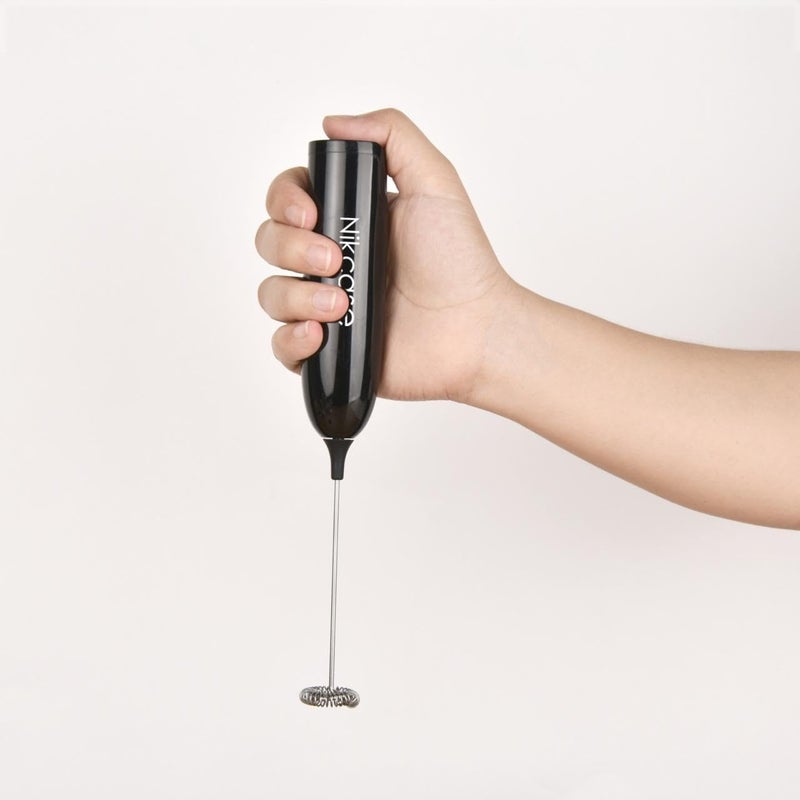 Nik Case 1Y Warranty Coffee Beater Electric | Handheld Milk Frother with Stand & 4 Whisk Attachments | Coffee Frother | Battery-Operated Mixer for Coffee, Cappuccino, Latte, Egg (Black) - Image 5