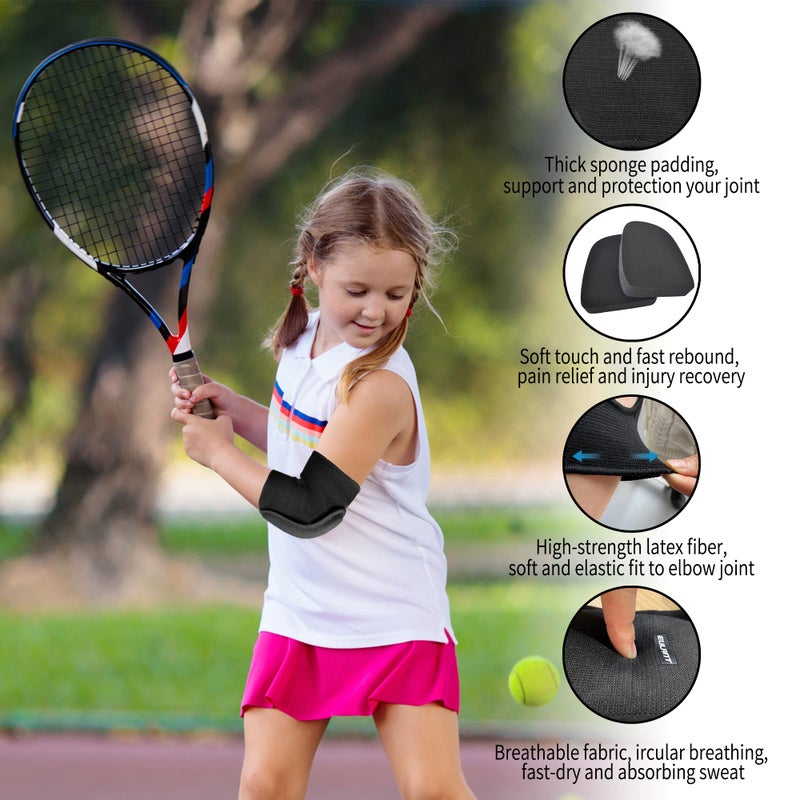 EULANT Elbow Pads for Kids Junior Youth, Toddler, Soft & Breathable Elbow Pad for Biking Volleyball Basketball Football Skating Dancing Crawl, Child Elbow Pads with Thicken Sponge Padding - Image 2