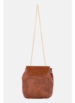 Moda Luxe Women Solid Cross Body Bag 21 H x 28 L x 12 W cm, Brown  - Image 3