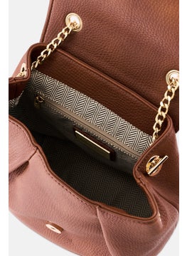 Moda Luxe Women Solid Cross Body Bag 21 H x 28 L x 12 W cm, Brown  - Image 4