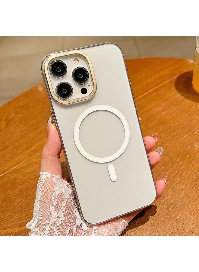 S-TOP Case For iPhone 13 Pro Max Golden Shield HD Transparent MagSafe PC Phone Case - Image 1