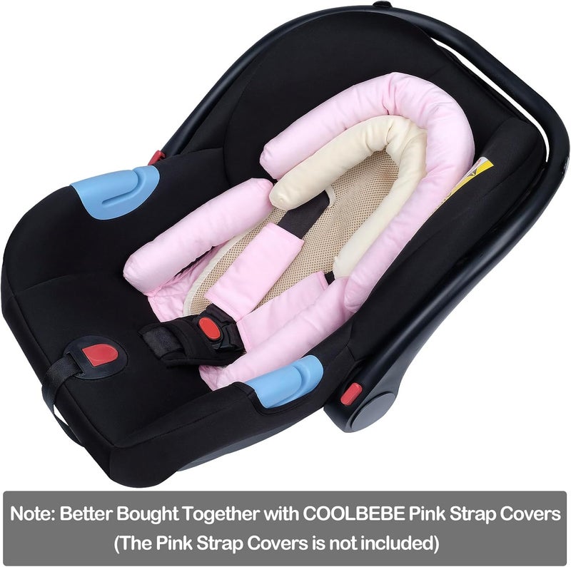 COOLBEBE كول بيبي مُحسّن دعامة جسم الطفل ثلاثية الاستخدام لحديثي الولادة والرضع - حشوة مقعد السيارة الناعمة الإضافية وسادة، مثالي لمقاعد السيارة، عربات الأطفال، الأرجوحات - Image 3