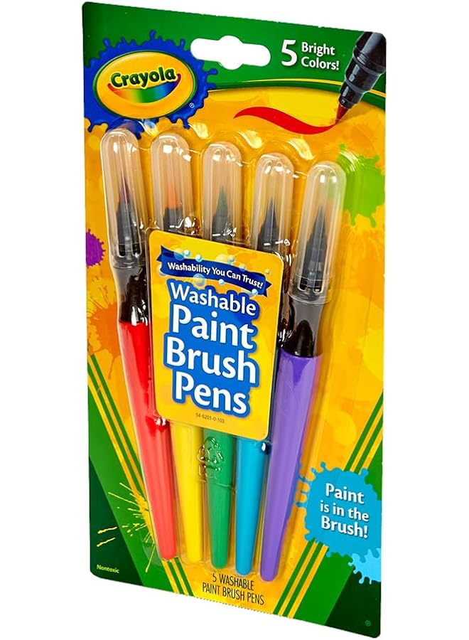 Crayola 5 Ct. Washable No Drip Paint Brush Pens - Image 2