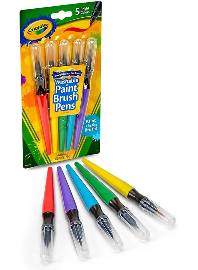 Crayola 5 Ct. Washable No Drip Paint Brush Pens - Image 3