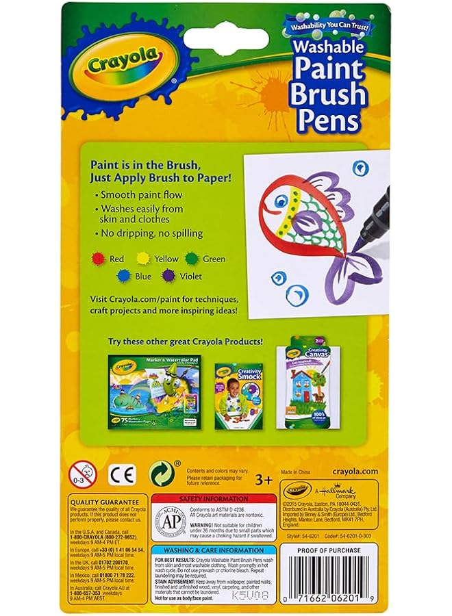 Crayola 5 Ct. Washable No Drip Paint Brush Pens - Image 4