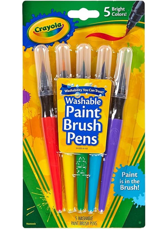 Crayola 5 Ct. Washable No Drip Paint Brush Pens - Image 1