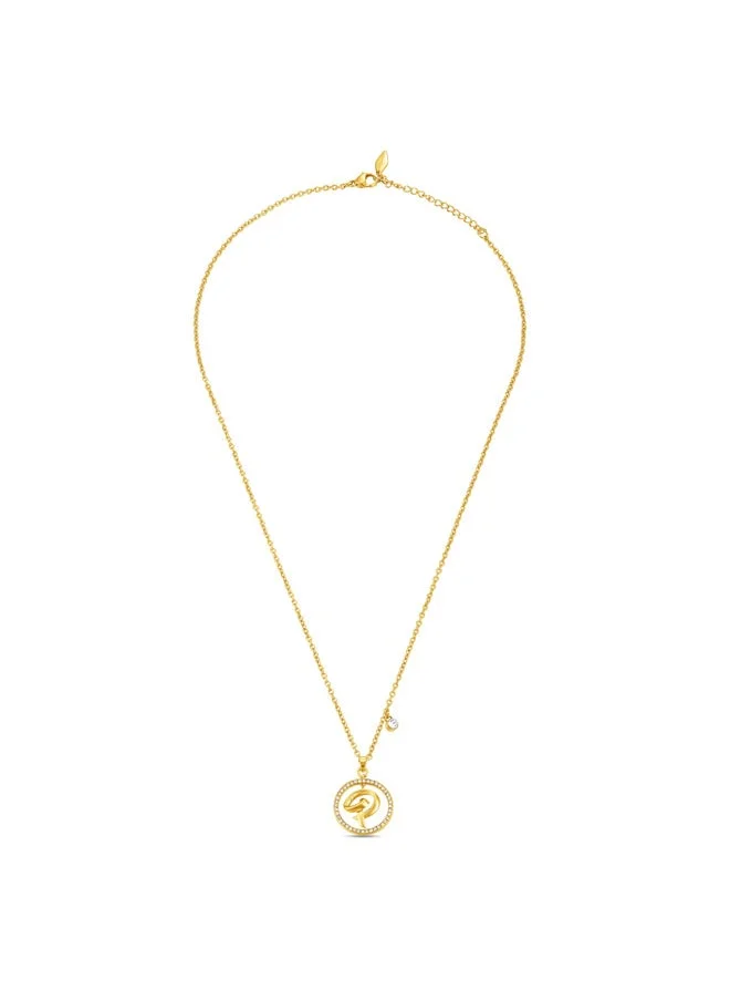 بوليس Volute Gold Plated Ladies Necklace With Crystals 20MMPEJLN0004101
